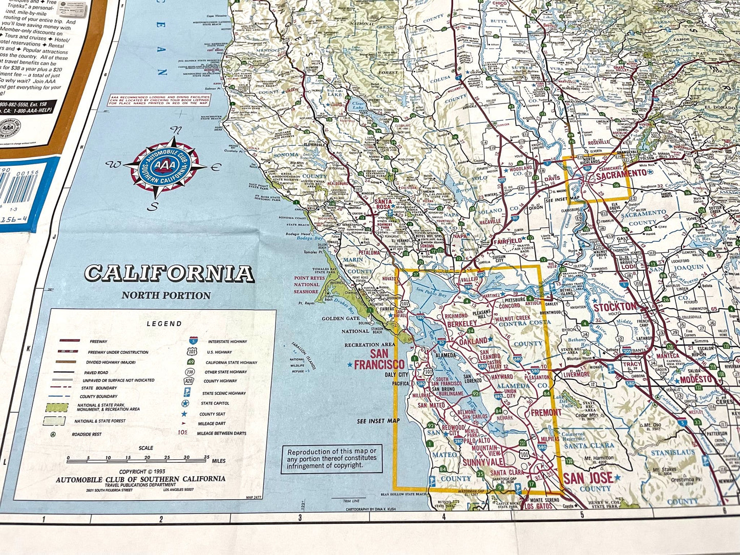 トプルエー AAA 南カリフォルニア 地図 サンディエゴ マップ メンバーシップキット ロードサービス  USA