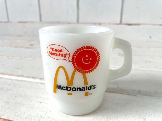 Fire King ファイヤーキング マクドナルド アドバタイジング マグカップ ミルクガラス 食器 USA