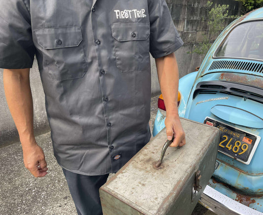 Dickies × First Trip ディッキーズ 1574 チャコール 半袖 ワークシャツ メンズ ファッション オリジナル