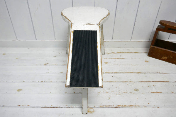 シャビー 木製 ホワイト アンティーク ＆ヴィンテージ フィッティング スツール フットスツール ベンチ 椅子 USA