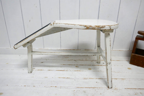 シャビー 木製 ホワイト アンティーク ＆ヴィンテージ フィッティング スツール フットスツール ベンチ 椅子 USA