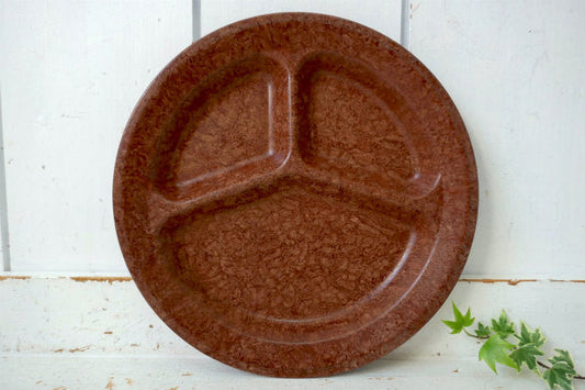 KIS-ITE ミリタリー ウッド柄 メラミン製 3コンパートメント ヴィンテージ プレート ディナープレート 仕切りプレート 皿 キャンプ アウトドア Ⅱ