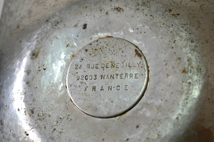 FRAYSSE PARIS フランス メタル製 ハンマードフィニッシュ ヴィンテージ トレイ ケーリュケイオン 薬局 ヴィンテージ フランスプレート