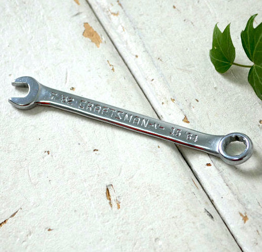 CRAFTSMAN クラフトマン DIY ヴィンテージ 7/32 CRAFTSMAN-V- 15/64 コンビネーションレンチ スパナ 工具・ガレージ 工業系 キーホルダー アメ車