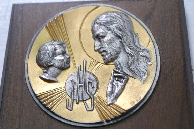 イエスキリスト JHS JESUS HOMINUM SALVATOR イタリア製 アンティーク 壁飾り オブジェ 聖品