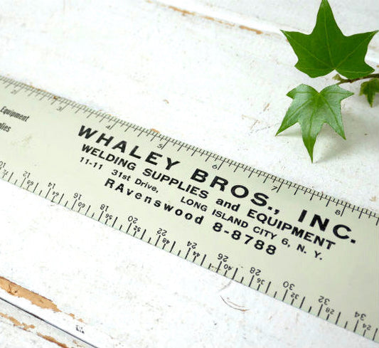 ニューヨーク WHALEY BROS アドバタイジング ビンテージ ルーラー 定規 文房具 USA デッドストック