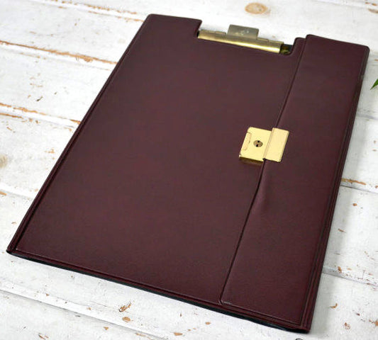 HAZEL ブランド America's case Maker アミエット社金具 ボルドーカラー 2つ折りヴィンテージ クリップボード バインダー ファイルホルダー