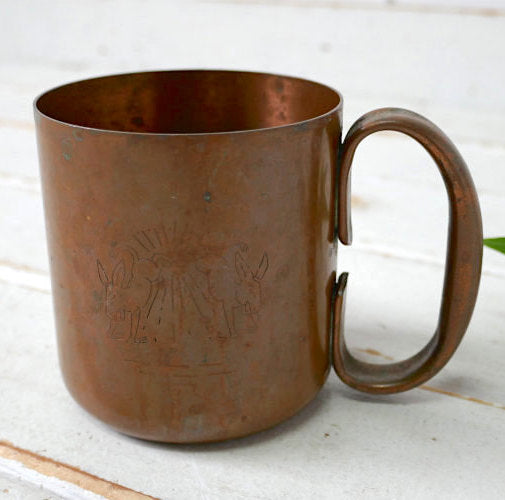 OLD モスコミュール ロバ柄 コッパー 銅製 ヴィンテージ マグカップ カップ コッパーマグ 食器 USA