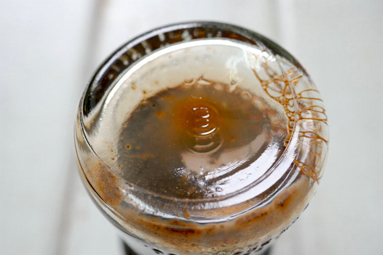 Shinola SHOE POLISH 40's ヴィンテージ シューポリッシュ シューシャイン 靴磨き ガラス容器 ボトル 瓶 ブラウン USA エンボス