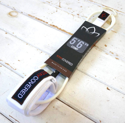 5'6 COMP SURF LEASHコンプ ステイカバード MAT WHITE マットホワイト カリフォルニア リーシュ サーフィン ショートボード&ツインフィン&フィッシュボード