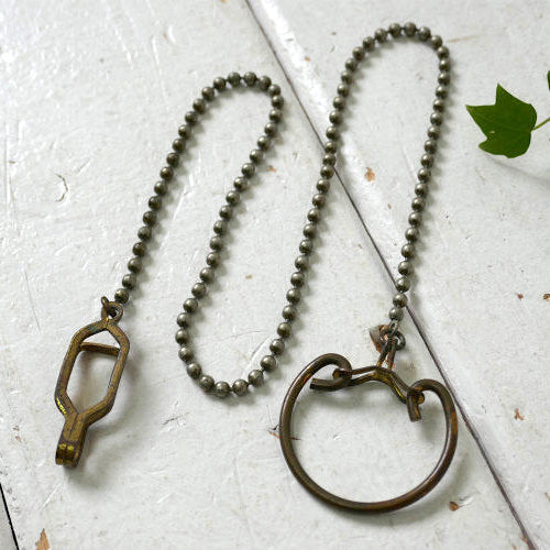 懐中時計用 真鍮×メタル製 アンティーク ボールチェーン チェーン アクセサリー USA