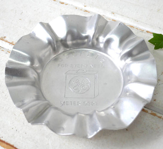 GE ゼネラル エレクトリック アドバタイジング メタル製 ヴィンテージ プレート 灰皿 トレイ USA