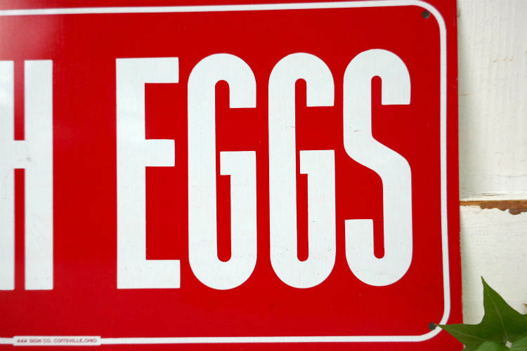 AAA SIGN COMPANY FRESH EGGS 産みたて卵 ヴィンテージ サイン看板 壁飾りインテリア USA