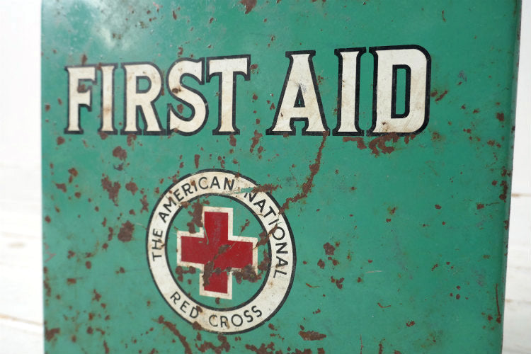 アメリカ赤十字社 AMERICAN NATIONAL RED CROSS ２段式 グリーン 50's ヴィンテージ 救急箱 ファーストエイド