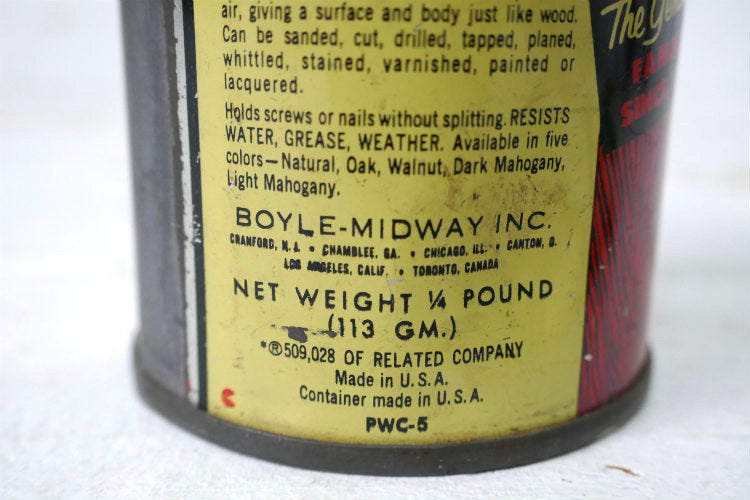 BOYLE MIDWAY INC PLASTIC WOOD ウッドプラスティック ヴィンテージ ティン缶 容器 USA