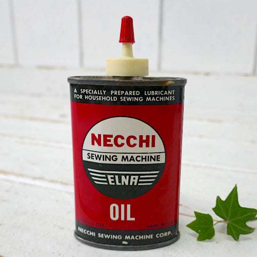 NECCHI SEWING MACHINE CORP ELNA OIL ミシン ヴィンテージ オイル缶 油差し USA