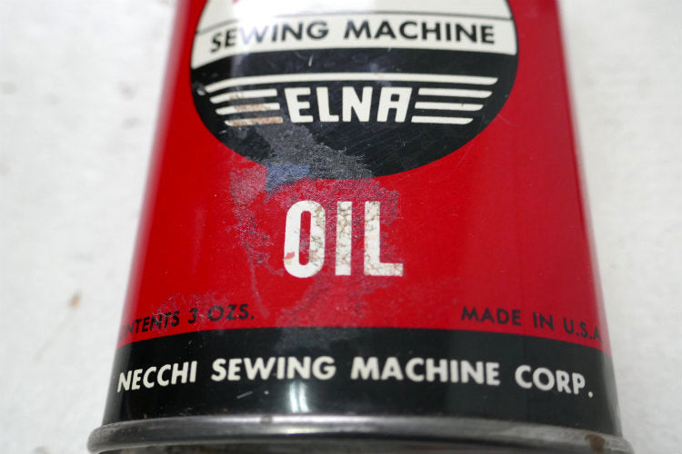 NECCHI SEWING MACHINE CORP ELNA OIL ミシン ヴィンテージ オイル缶 油差し USA