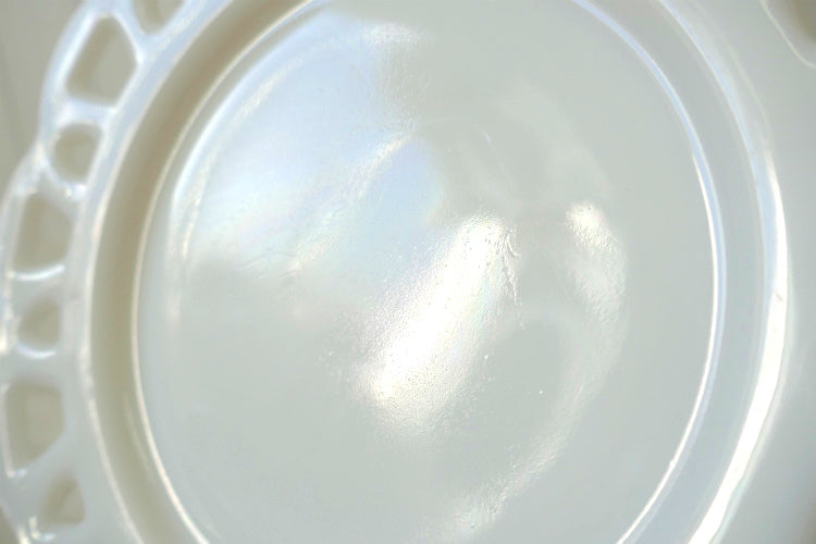 アンカーホッキング レースエッジ オールドコロニー ミルクガラス 50's ヴィンテージ プレート 皿 食器 USA