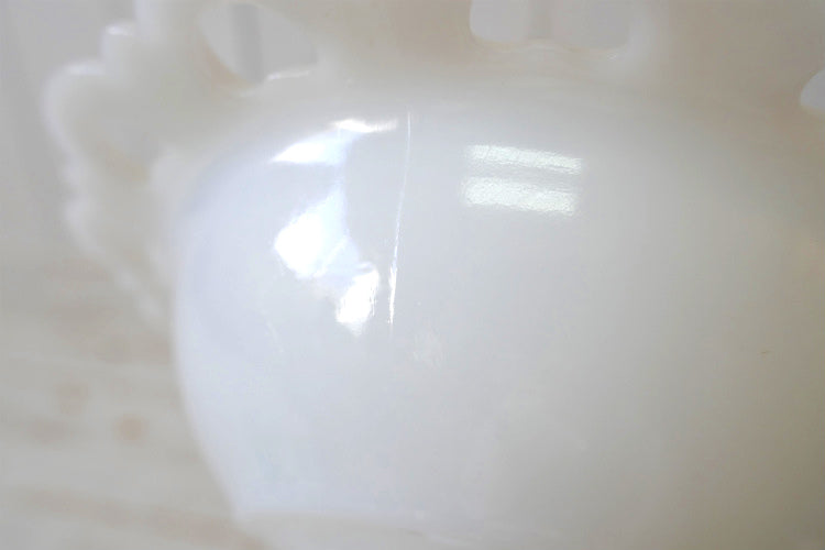 アンカーホッキング レースエッジ オールドコロニー ミルクガラス 50's ヴィンテージ コンポート 食器 Mサイズ