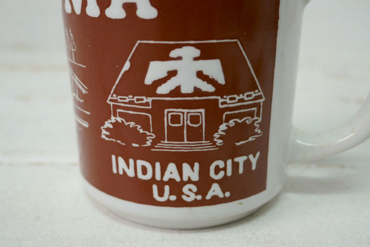 OKLAHOMA オクラホマ  インディアン カウボーイ セラミック製 スーベニア ヴィンテージ マグカップ コーヒーマグ 食器 USA