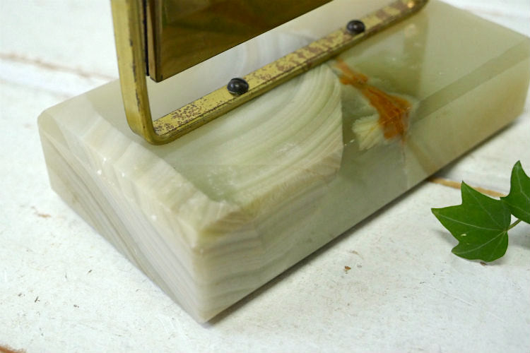 DIAMOND POINT NY 真鍮製 ストーン アールデコ 20's アンティーク デスクカレンダー 卓上カレンダー USA