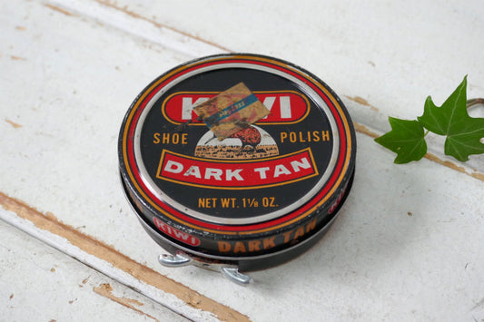 KIWI シュー ポリッシュ SHOE POLISH DARK TAN ヴィンテージ ティン缶 靴磨き 革靴 アメリカンビンテージ