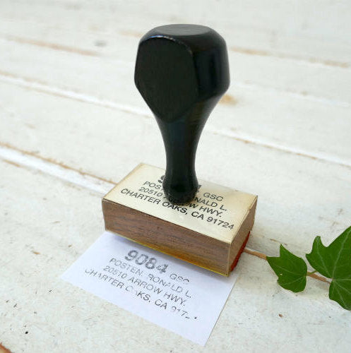 Huntington Park Rubber Stamp Co カリフォルニア州 California アドレス 木製 ヴィンテージ スタンプ ゴム印 USA