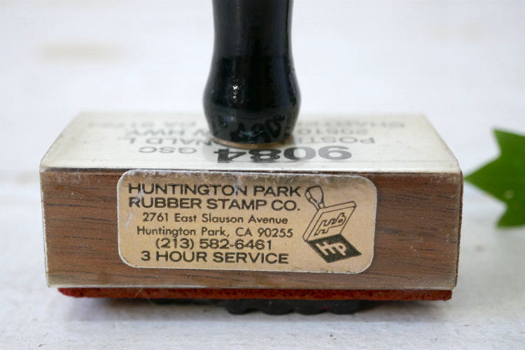 Huntington Park Rubber Stamp Co カリフォルニア州 California アドレス 木製 ヴィンテージ スタンプ ゴム印 USA