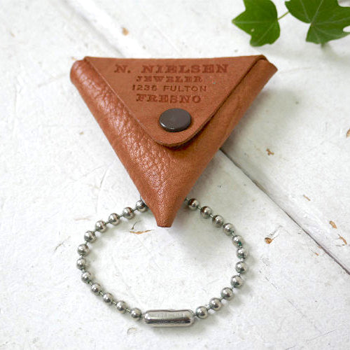 USA カリフォルニア 革製 デッドストック 1940's~1950's ビンテージ アドバタイジング・レザー・コインケース キーホルダー