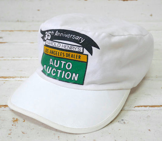 ロサンゼルス オートオークション 35周年記念 80's ヴィンテージ キャップ ペインターキャップ 帽子 古着 USA