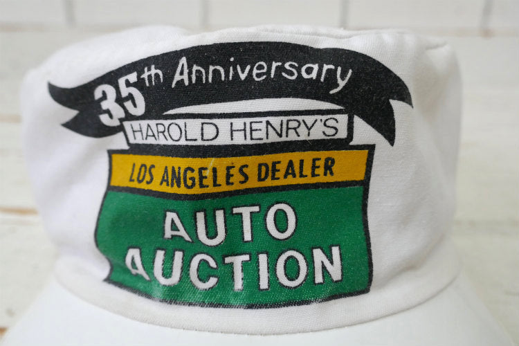 ロサンゼルス オートオークション 35周年記念 80's ヴィンテージ キャップ ペインターキャップ 帽子 古着 USA