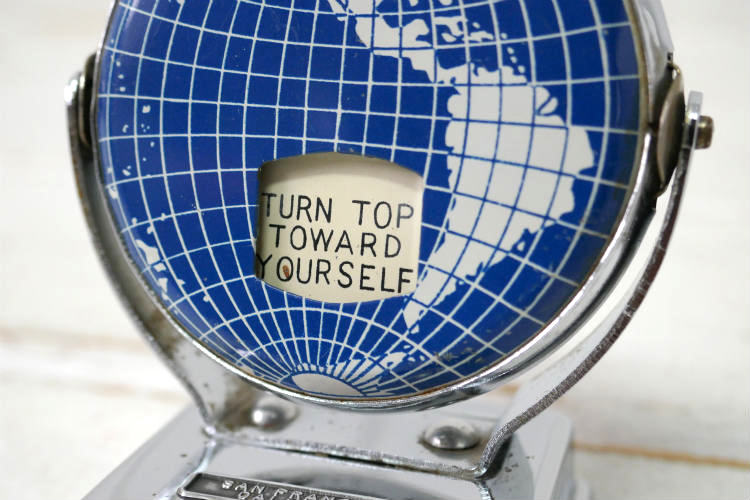地球儀 Globe サンフランシスコ カリフォルニア メタル製 回転式 ヴィンテージ デスクカレンダー 卓上カレンダー USA