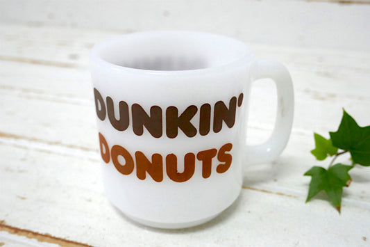 DUNKIN DONUTS ダンキンドーナツ ミルクガラス製 グラスベイク 70's ヴィンテージ マグカップ 食器 コーヒーマグ USA