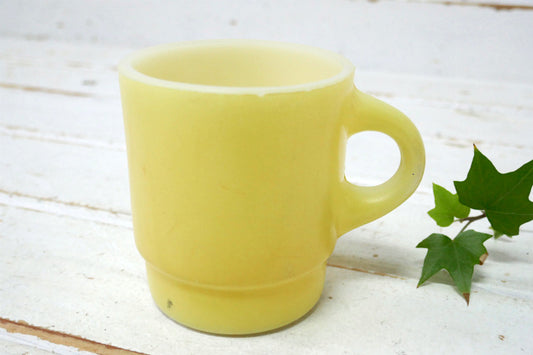 FireKing ファイヤーキング イエロー スタッキング Cハンドル 60's マグカップ コーヒマグ 食器 USA