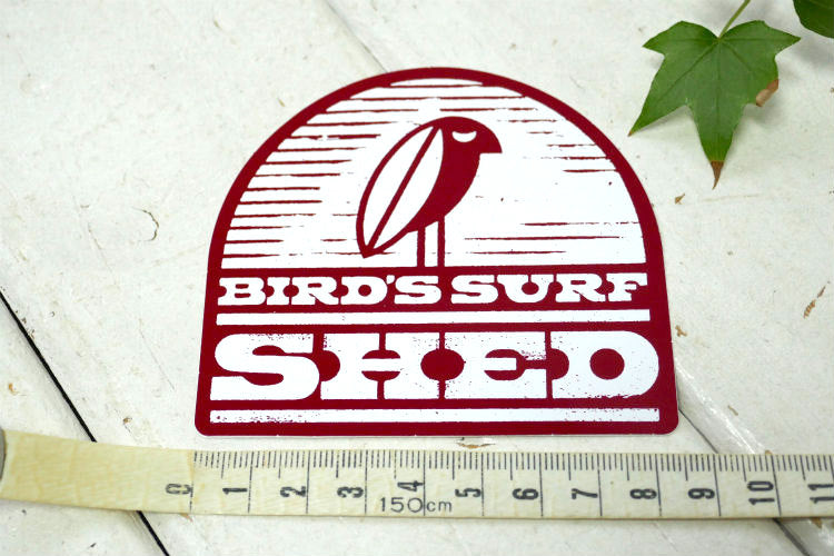 BIRD'S SURF SHED えんじ色 ホワイト カリフォルニア サンディエゴ 老舗 サーフショプ サーフィン ステッカー