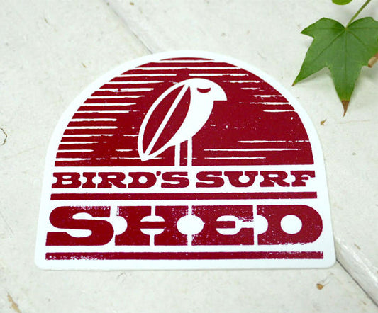 BIRD'S SURF SHED ホワイト えんじ色 カリフォルニア サンディエゴ 老舗 サーフショプ サーフィン ステッカー