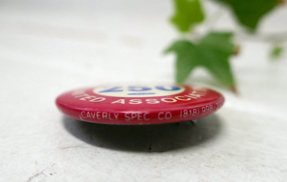 アメリカ UNION 労働組合 ★Local★250 UNITED ASSOCIATION ヴィンテージ アドバタイジング 缶バッジ USA