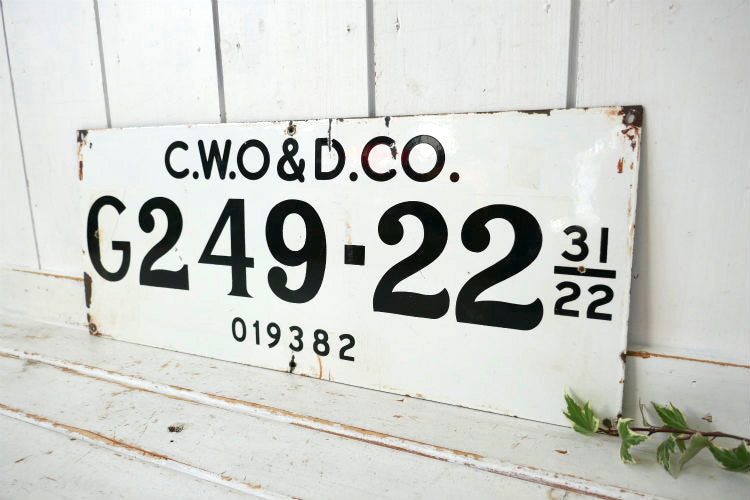 C.W.O & D. CO. オイル リース ホーロー製 ヴィンテージ サイン 看板 ホーローサイン USA