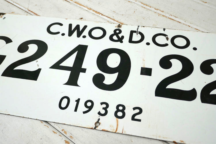 C.W.O & D. CO. オイル リース ホーロー製 ヴィンテージ サイン 看板 ホーローサイン USA