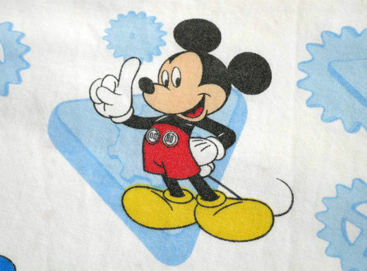 ディズニー ミッキー ドナルド プルート 歯車 ヴィンテージ ユーズドシーツ ベビーシーツ キャラクター