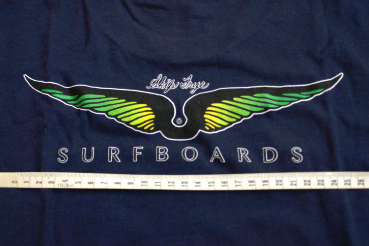 Skip Frye スキップフライ Frye Wings サーフィン ネイビー×グリーン Tシャツ ポケットTシャツ Mサイズ　ステッカー付き カリフォルニア  老舗　サーフボードブランド
