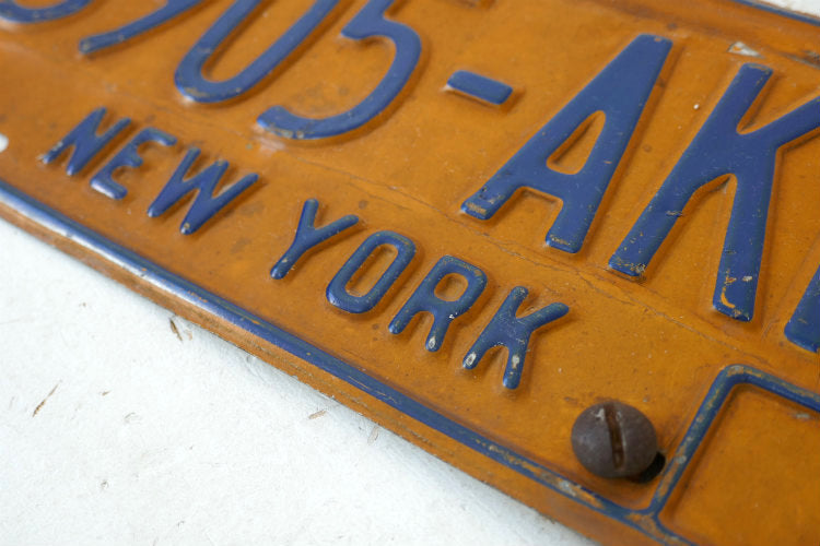 USA ニューヨーク NEW YORK 5905-AKP ヴィンテージ ナンバープレート カーライセンスプレート2枚セット