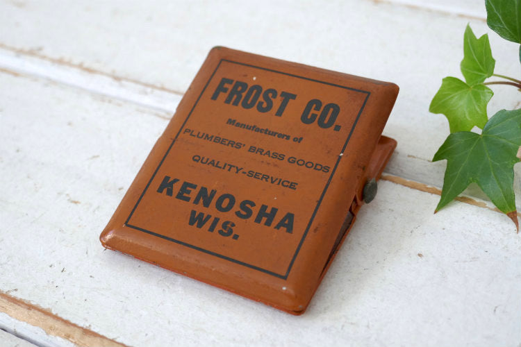 FROST CO  KENOSHA WIS 真鍮 配管工会社 OLD アドバタイジング ヴィンテージ クリップ USA