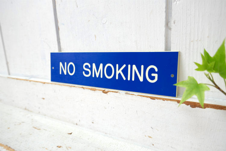 禁煙 ノー スモーキング NO SMOKING ヴィンテージ ブルー サイン
