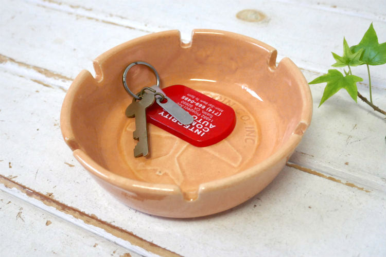 HANSEN-LYNN サーモンピンク 陶器製 BURBANK ヴィンテージ 航空機 ARMY アドバタイジング 灰皿 アシュトレイ USA