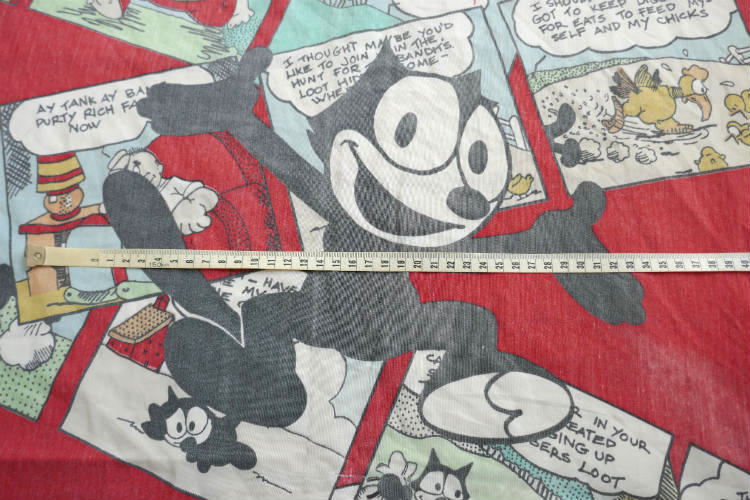 フィリックス Felix the Cat コミック柄 アメコミ 黒猫 キャラクター80's ヴィンテージ ユーズドシーツ ベッドシーツ ボックスタイプ USA