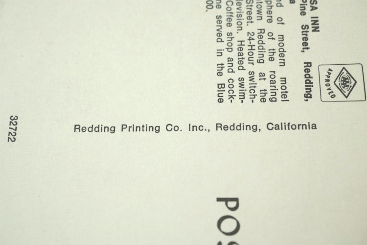 AAA トリプルエー カリフォルニア州 The Ponderosa Inn モーテル ヴィンテージ ポストカード 絵葉書 USA アメ車