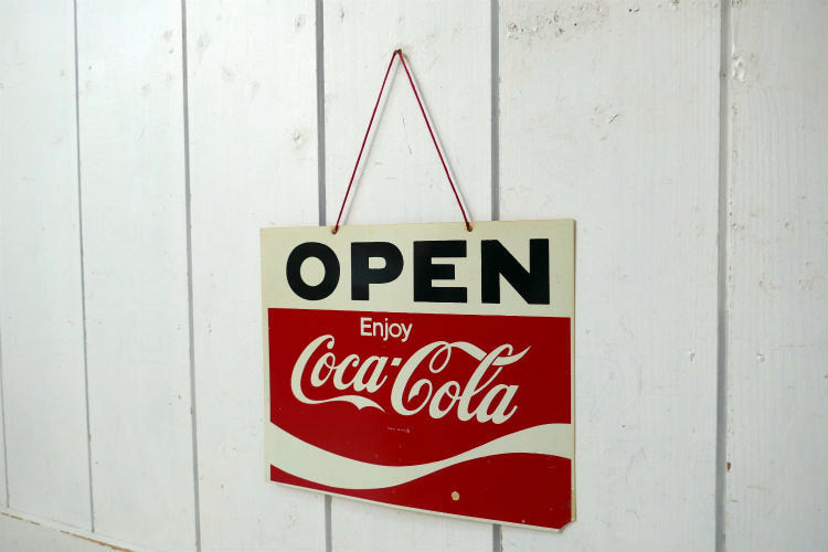 Coca Cola コカコーラ OPEN CLOSE アドバタイジング ヴィンテージ オープンサイン 看板 両面サイン USA