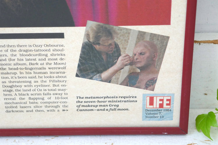 OZZY オジーオズボーン 洋楽ロック 狼男 LIFE 雑誌 1984年 ヴィンテージ Nielsen フレーム 額縁 ウォールデコ 壁飾り USA