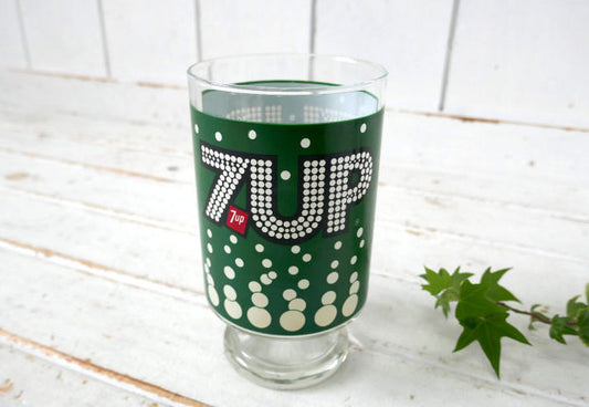 7UP セブンアップ ノベルティ レトロポップ 泡デザイン 70's ヴィンテージ ビッググラス グラス タンブラー 食器 USA